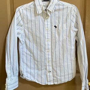 White stripped youth boys dress shirt
